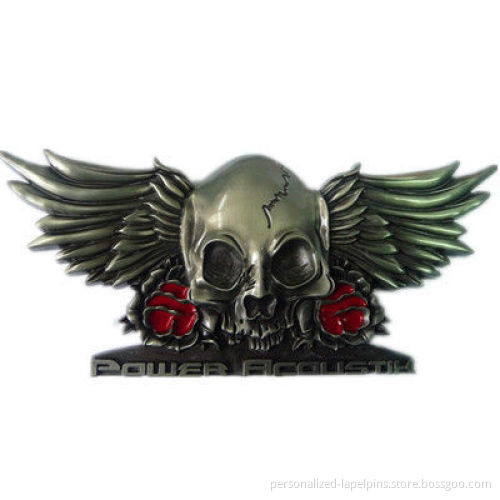 Antique Custom Halloween Skull Head Metal Label / Ornaments Craft Glue Sticker Th-095